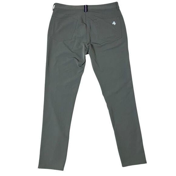 4 Fourlaps Pants Mens 32x32 Green Skinny Traverse Chino 4Way Stretch 1072 *READ - Picture 8 of 9